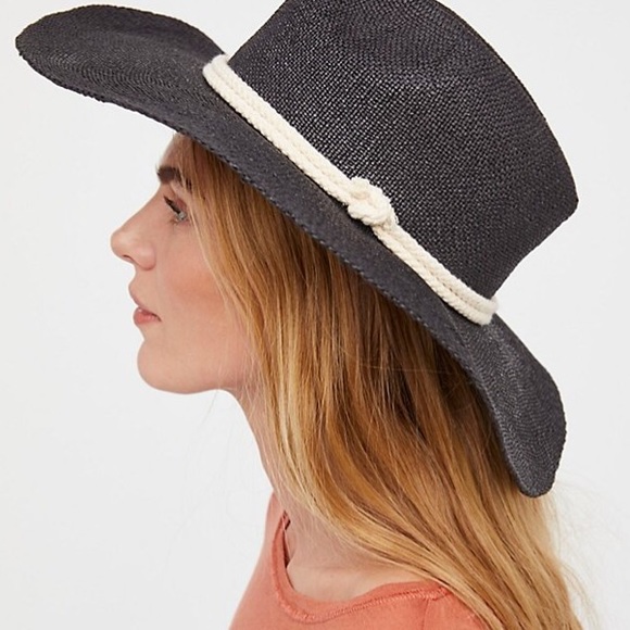 Westerner Straw HAT Black Summer Beach Wide Brim - Picture 2 of 3